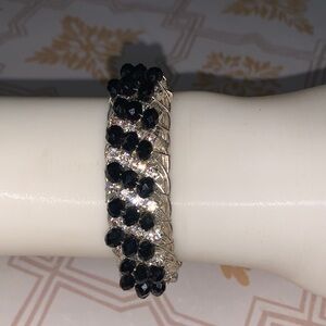 Elegant Black Crystal Stretch Bracelet - Women Jewelry